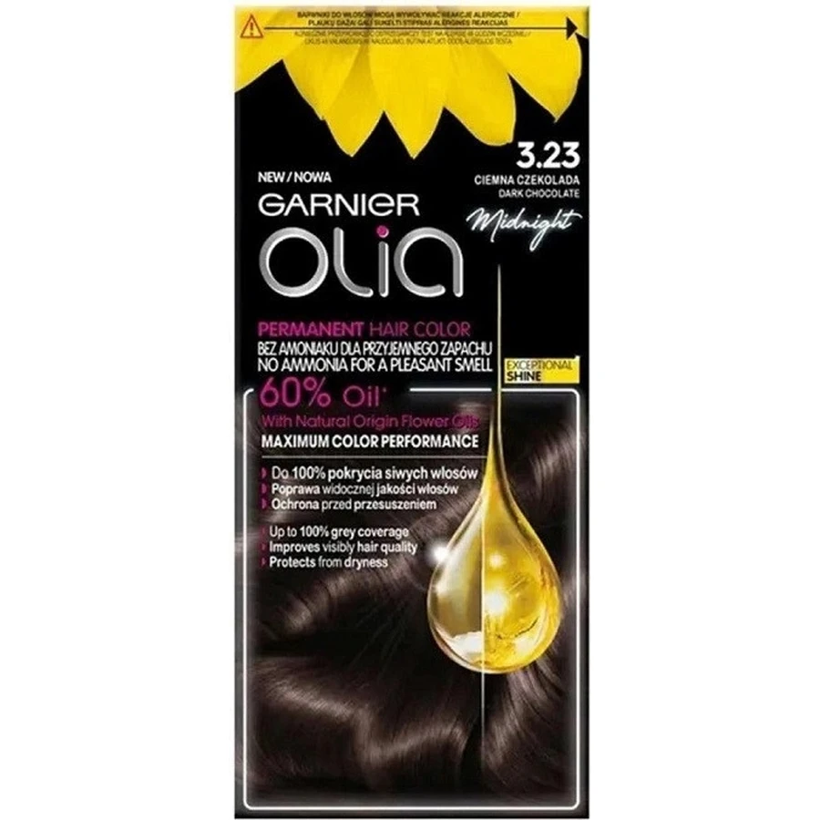 Garnier Olia стійка фарба для волосся 3.23 Темний шоколад набір 1×1, перманентна фарба для волосся: ціни та характеристики