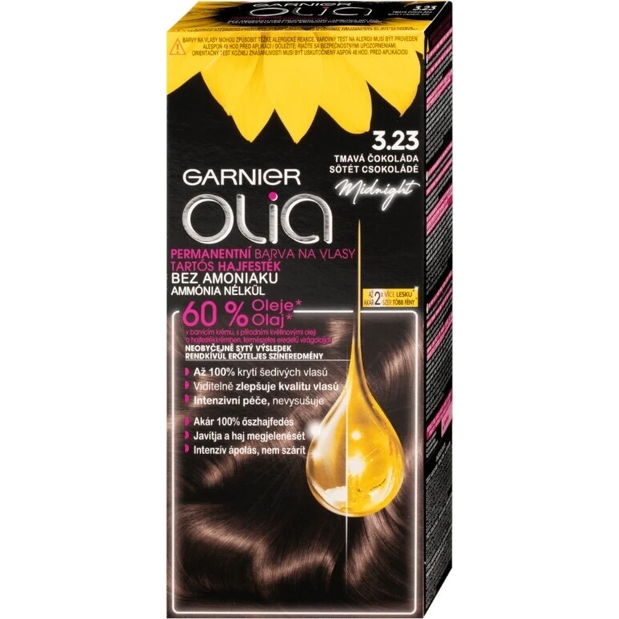 Garnier Olia стійка фарба для волосся 3.23 Темний шоколад набір 1×1, перманентна фарба для волосся: ціни та характеристики