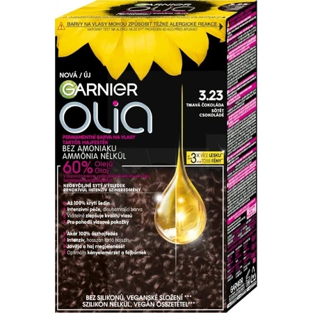 Garnier Olia стійка фарба для волосся 3.23 Темний шоколад набір 1×1, перманентна фарба для волосся: ціни та характеристики