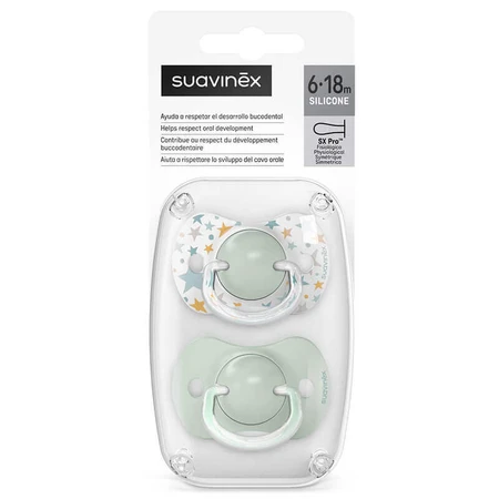 Suavinex Dreams SX Pro, физиологический манекен, силикон, зеленый, 6-18 месяцев, 2 штуки: цены и характеристики