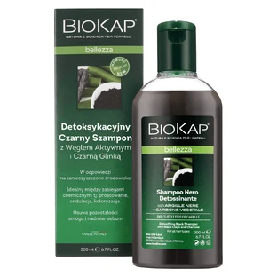Детоксикаційний шампунь Biokap bellezza з чорною глиною та активними компонентами, 200 мл