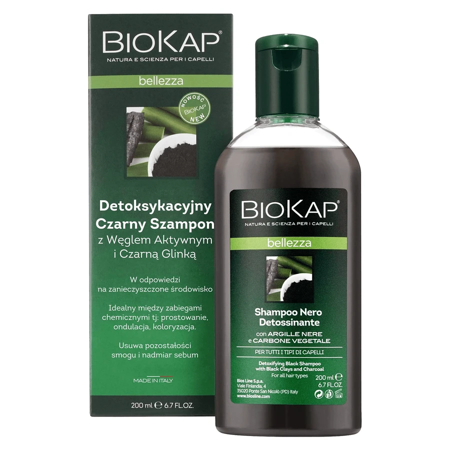 Детоксикаційний шампунь Biokap bellezza з чорною глиною та активними компонентами, 200 мл: ціни та характеристики