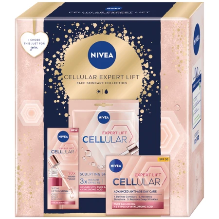 Набор Nivea Cellular Expert Lift, крем, 50 мл + сыворотка, 30 мл + маска, 1 штука: цены и характеристики