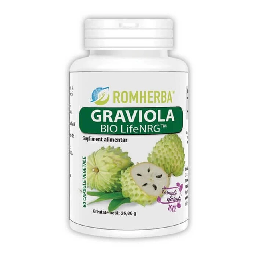 Graviola Bio LifeNRG, 60 вегетаріанських капсул, Romherba: ціни та характеристики