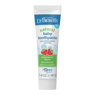 Зубная паста Dr Browns натуральная для детей с рождения, со вкусом клубники, 40 г