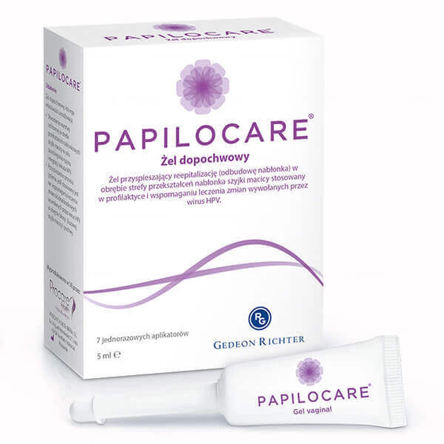 Папилокеа Gedeon Richter Papilocare вагинальный гель, аппликатор 5 мл, №7: цены и характеристики