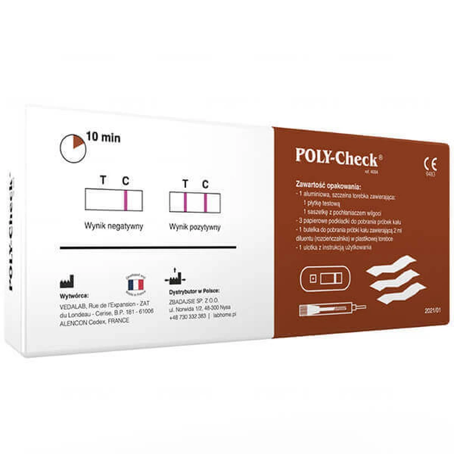 LabHome Poly-Check, FOB тест на приховану кров у фекаліях, 1 шт.: ціни та характеристики