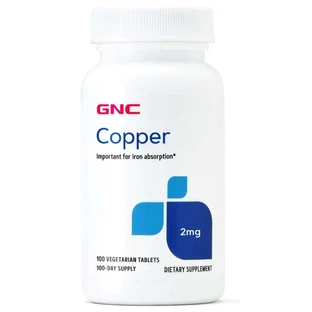 Мідь 2 мг GNC Copper, 100 таб.