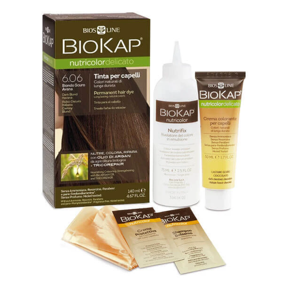 Biokap Nutricolor Delicato, краска для волос, 6.06 темный блондин, 140 мл: цены и характеристики