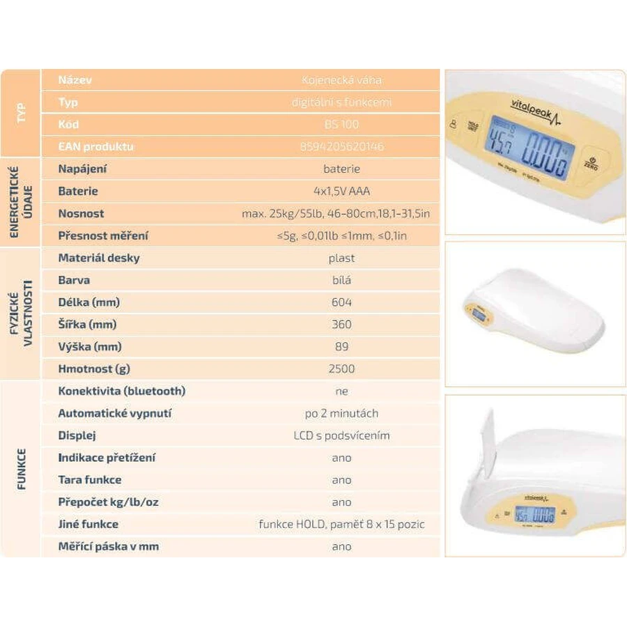 Детские весы VitalPeak BS 100: цены и характеристики