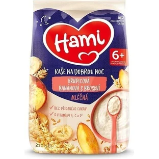 HAMI Mliena kaa манная каша банановая с персиком 1×210 г, манная каа