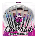 Набір з 8 пензликів для макіяжу, W7, The Clam Club Rainbow, сумка для зберігання в комплекті