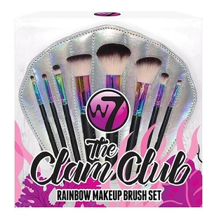 Набір з 8 пензликів для макіяжу, W7, The Clam Club Rainbow, сумка для зберігання в комплекті