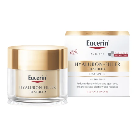 Eucerin Hyaluron Filler + Elasticity, укрепляющий дневной крем против морщин с тиамидолом, SPF 15, 50 мл: цены и характеристики
