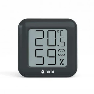 Цифровий кімнатний термометр та гігрометр, чорний, Airbi