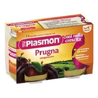 Гомогенізоване сливове пюре, +4 місяці, 2х104г, Plasmon