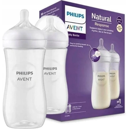 Philips AVENT Пляшечка Natural Response 330 мл, 3м+ 2 шт 1×2 шт, пляшечка: ціни та характеристики