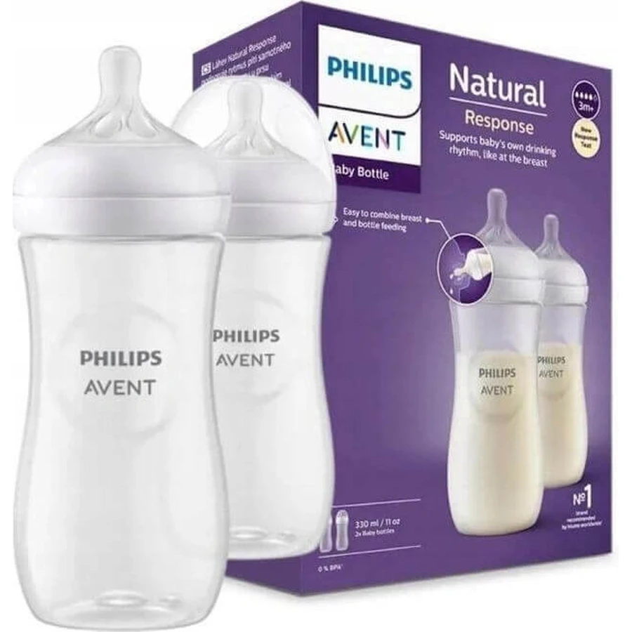Philips AVENT Пляшечка Natural Response 330 мл, 3м+ 2 шт 1×2 шт, пляшечка: ціни та характеристики