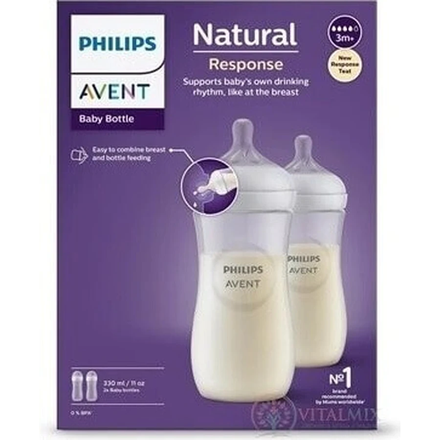 Philips AVENT Пляшечка Natural Response 330 мл, 3м+ 2 шт 1×2 шт, пляшечка: ціни та характеристики
