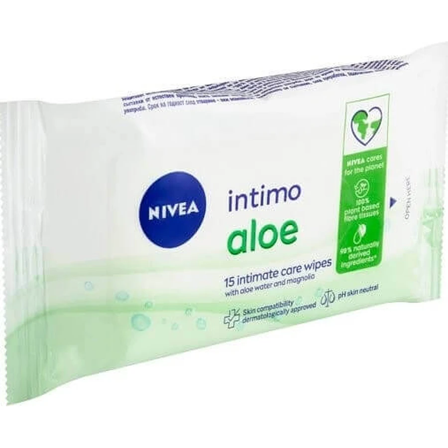 NIVEA Интимные гигиенические салфетки Алоэ 1×15 шт, салфетки: цены и характеристики
