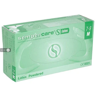 Перчатки медицинские Sempercare латексные смотровые нестерильные припудренные размер M (7-8) №2