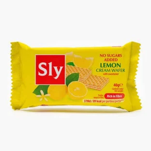 Вафлі з лимонним кремом, без цукру, 40 г, Sly Nutrition