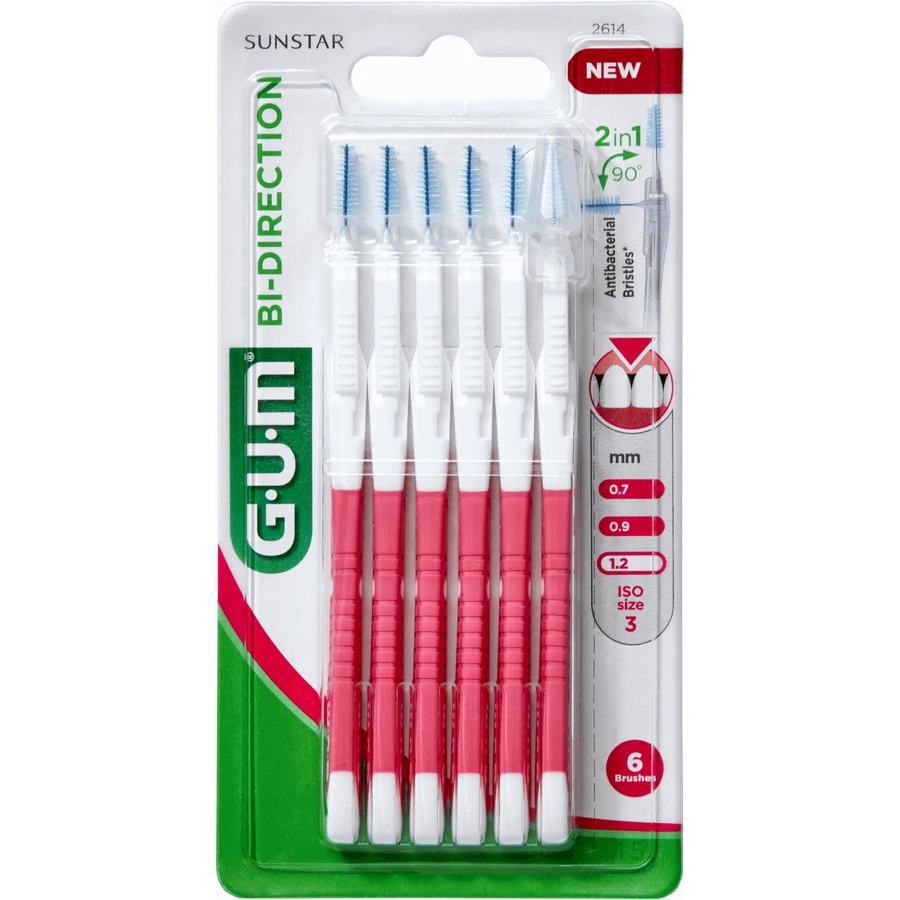 Щітка для міжзубних проміжків Gum Bi-direction Ultra з гнучким механізмом 1,2 мм ISO3 6 шт.: ціни та характеристики