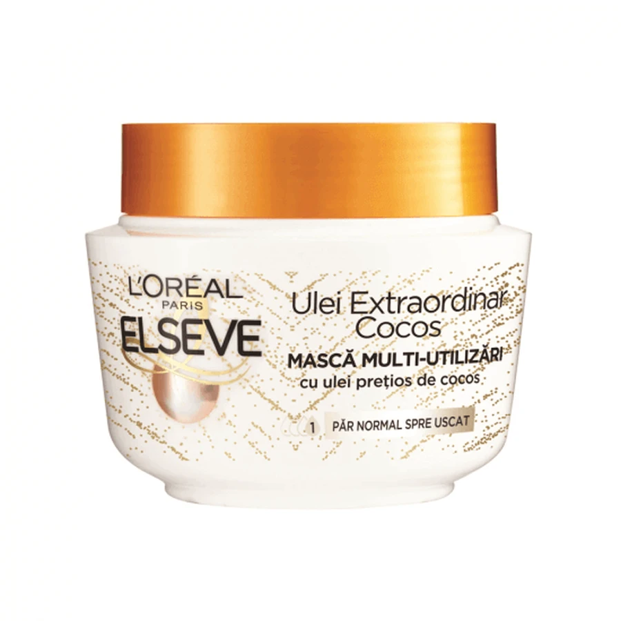 Універсальна маска для нормального та сухого волосся Extraordinary Coconut Oil, 300 мл, Elseve: ціни та характеристики