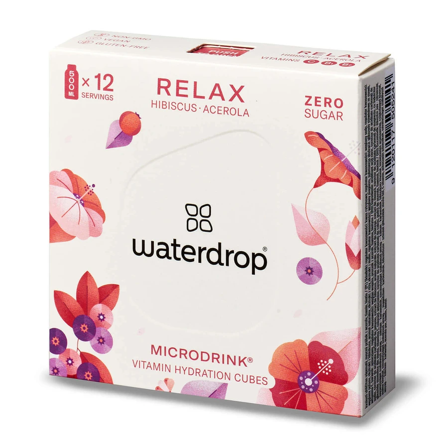 Концентрат напою Waterdrop Microdrink Relax, кубики з гібіскусом та ацеролою, 12 шт.: ціни та характеристики