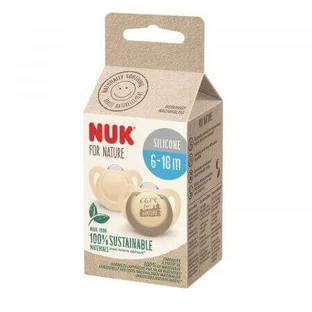 Пустышка силиконовая M2 Nature, 6-18 месяцев, 2 штуки, крем, Nuk