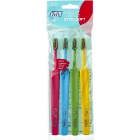 TePe Compact Colour X-soft зубная щетка в сумке 3+1 бесплатно 4 шт.: цены и характеристики