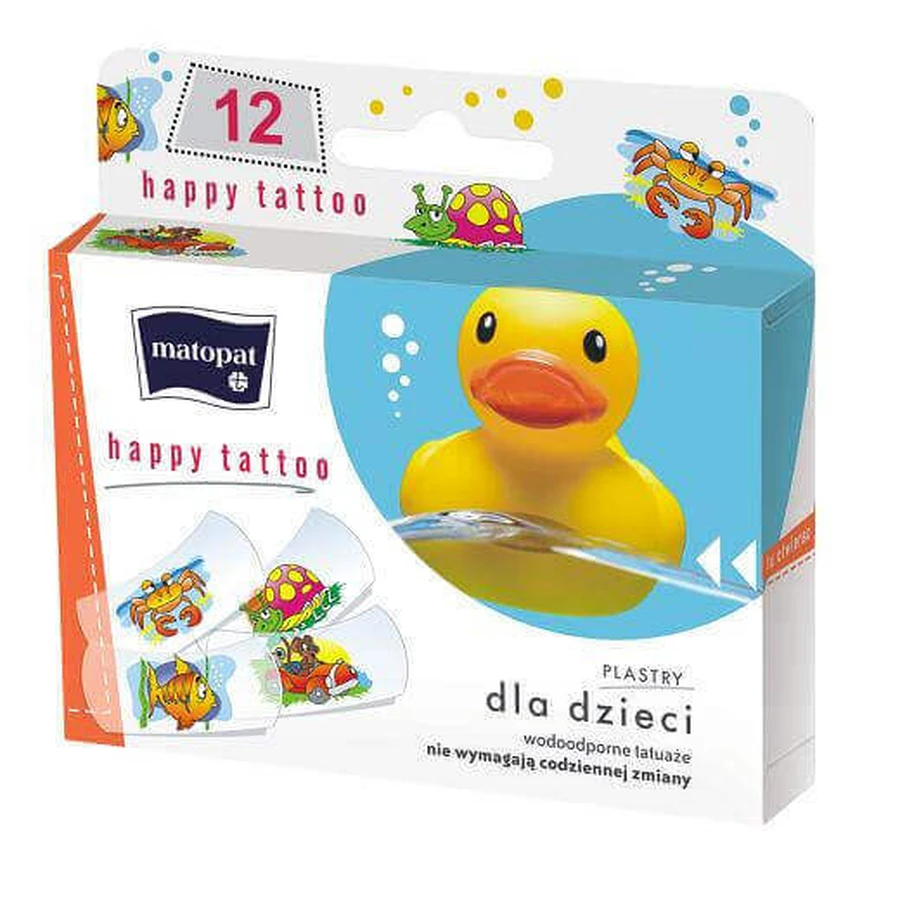 Пластир лікувальний Matopat Happy Tatoo, 12 шт.: ціни та характеристики