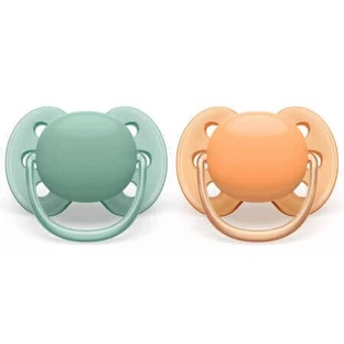 Philips Avent Ультра м'які пустушки, 0-6 місяців, 2 штуки, рожеві та фіолетові, SCF091/03, Philips