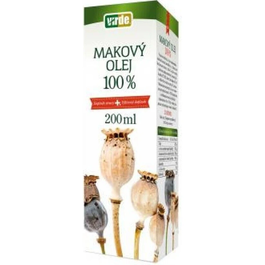 VIRDE Олія маку 100% 1×200 мл, дієтична добавка: ціни та характеристики