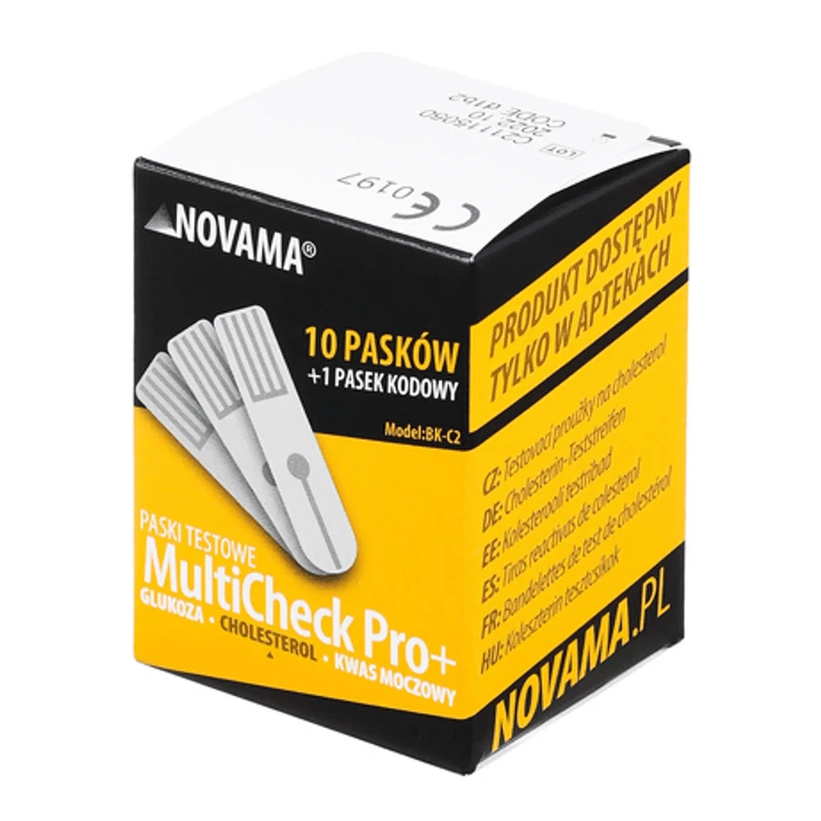 Тест-полоски Novama MultiCheck Pro+ для определения уровня холестерина в крови, 10 шт.: цены и характеристики