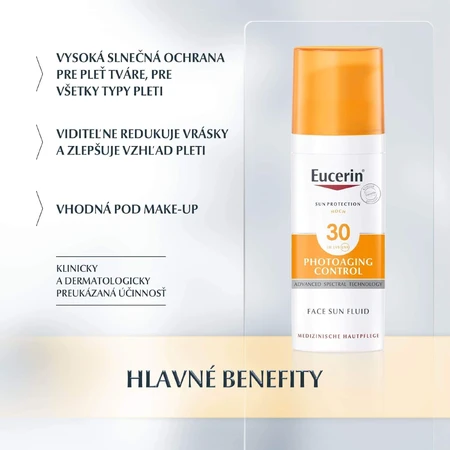 Eucerin Sun Photoaging control SPF 30 сонцезахисна емульсія для обличчя 50 мл: ціни та характеристики