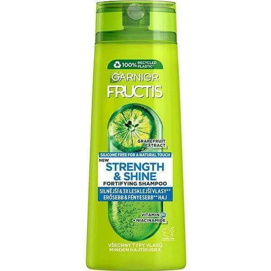 Garnier Fructis Strength & Shine Зміцнюючий шампунь для всіх типів волосся без блиску та сили, 400 мл 1×400 мл, шампунь: ціни та характеристики