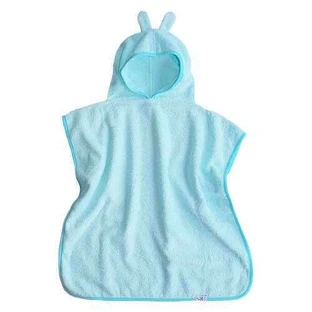 Полотенце-пончо с капюшоном и ушанкой, 2-6 лет, Bleu Cyan, Tuxi Brands