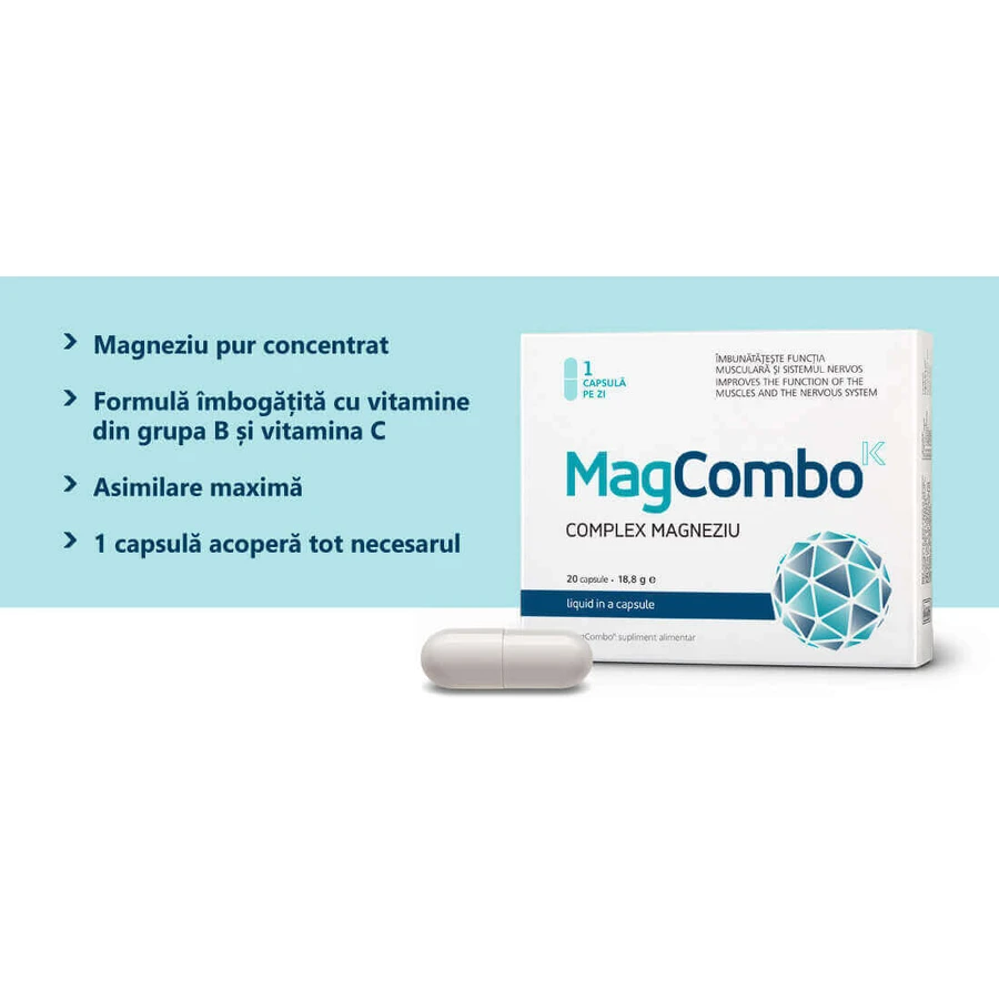 Магниевый комплекс MagCombo 940 мг Visislim, 20 капсул: цены и характеристики
