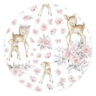 Хлопковая простыня на резинке для детской кроватки, 120х60 см, Sweet Deer Pink, MimiNu