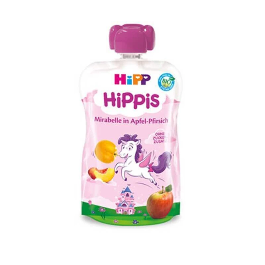 Фруктове пюре з яблуком, персиком та сливою Mirabelle Mirabelle HiPPis, +12 місяців, 100 г, Hipp: ціни та характеристики