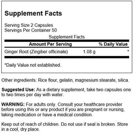 Імбир Корінь імбиру екстракт, 100 капсул, Swanson Health USA: ціни та характеристики