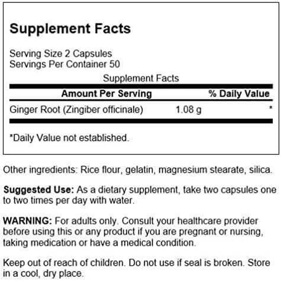 Імбир Корінь імбиру екстракт, 100 капсул, Swanson Health USA: ціни та характеристики