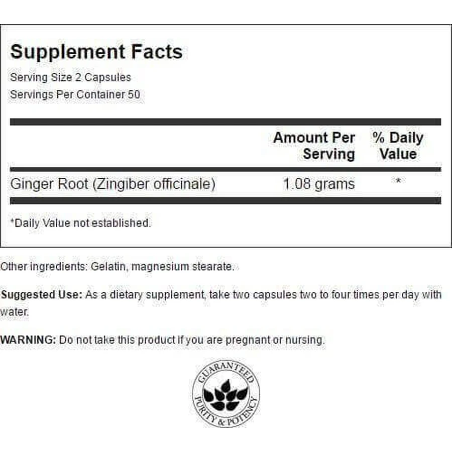 Імбир Корінь імбиру екстракт, 100 капсул, Swanson Health USA: ціни та характеристики