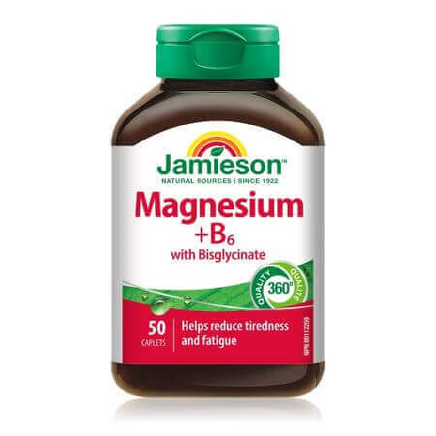 Магнію бісгліцинат + В6 Jamieson Magneziu bisglicinat + B6, 50 таблеток: ціни та характеристики