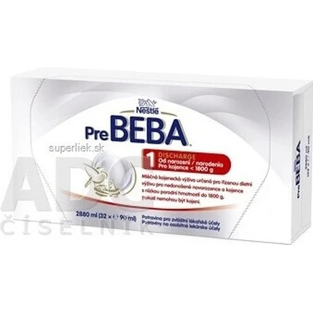 PreBEBA 1 РОЗРЯД 32×90 мл, молочна суміш (для новонароджених вагою до 1800 г): ціни та характеристики