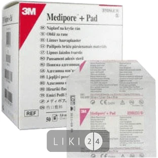 Пов'язка адгезивна для закриття ран 3м Medipore + Pad, 3573E 10х35 см