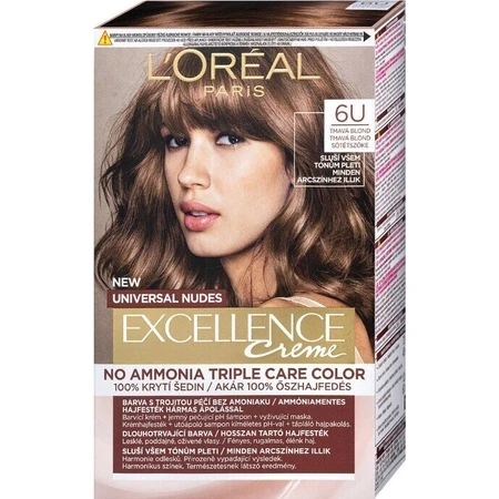 L'Oréal Paris Excellence Creme Universal Nudes перманентна фарба для волосся 6U Темний блонд 1×1 шт, колір волосся: ціни та характеристики