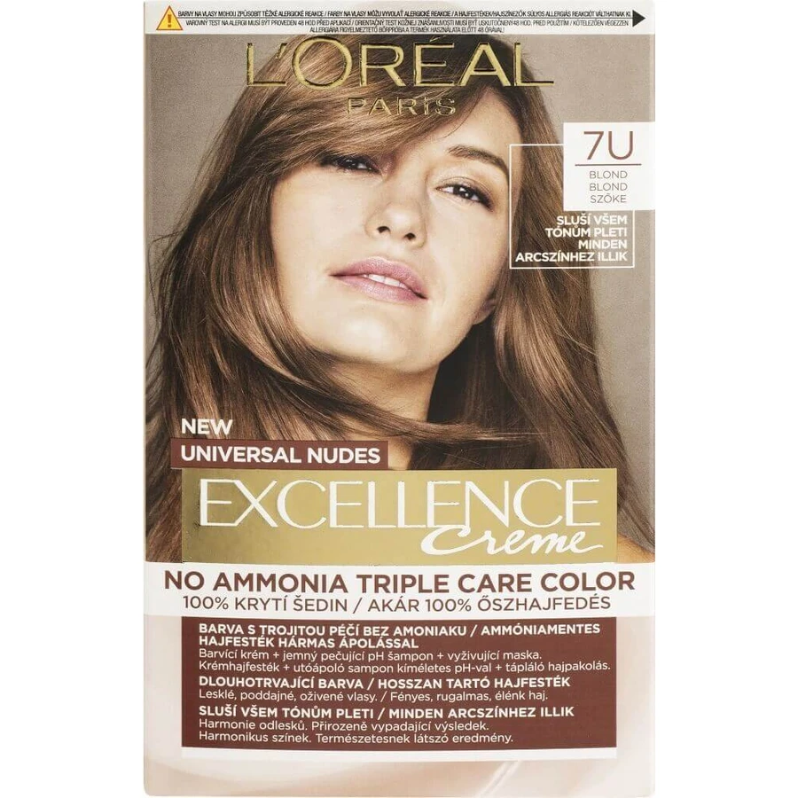 L'Oréal Paris Excellence Creme Universal Nudes перманентна фарба для волосся 6U Темний блонд 1×1 шт, колір волосся: ціни та характеристики