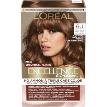 L'Oréal Paris Excellence Creme Universal Nudes перманентна фарба для волосся 6U Темний блонд 1×1 шт, колір волосся: ціни та характеристики